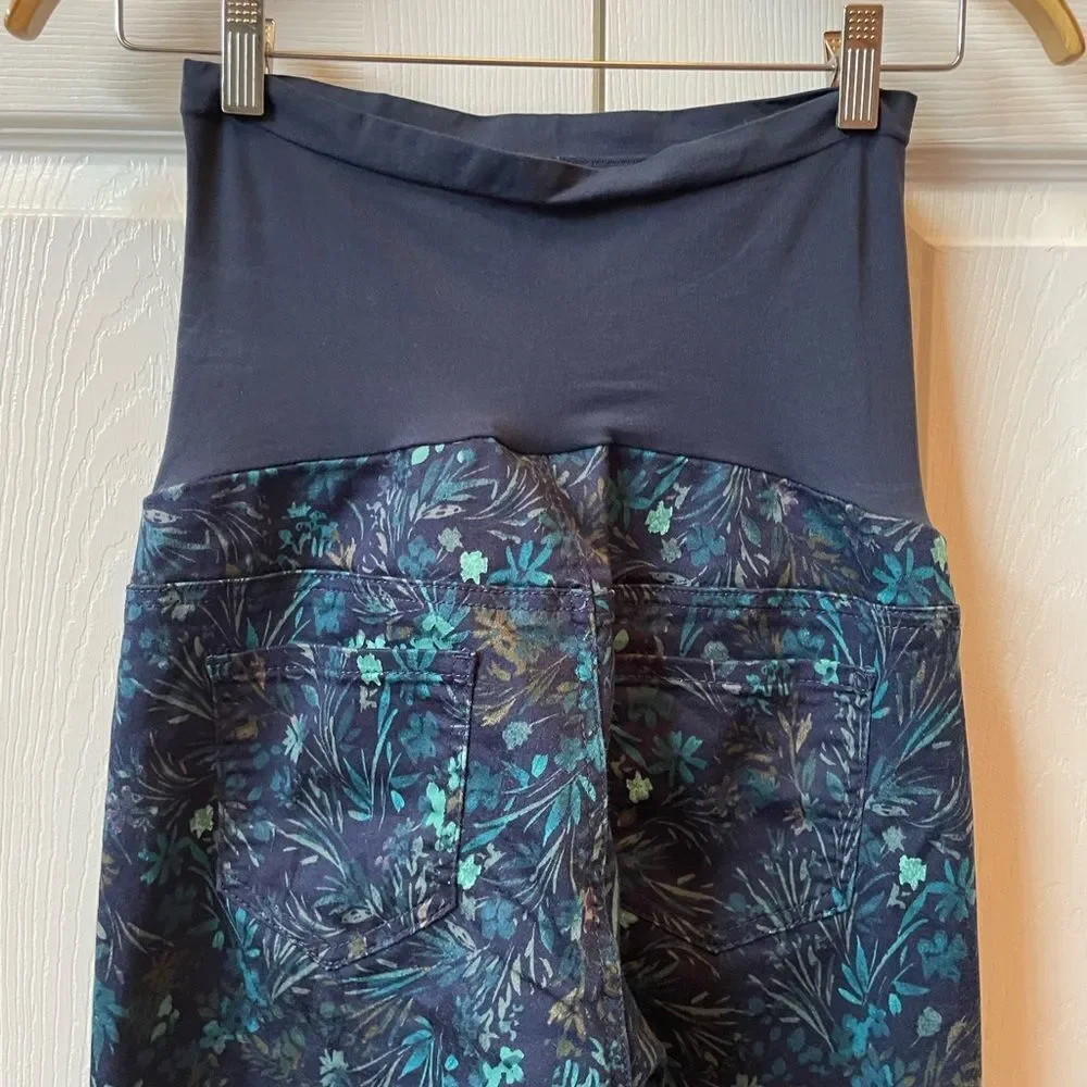 Motherhood Maternity Printed Denim Pants Size M EUC